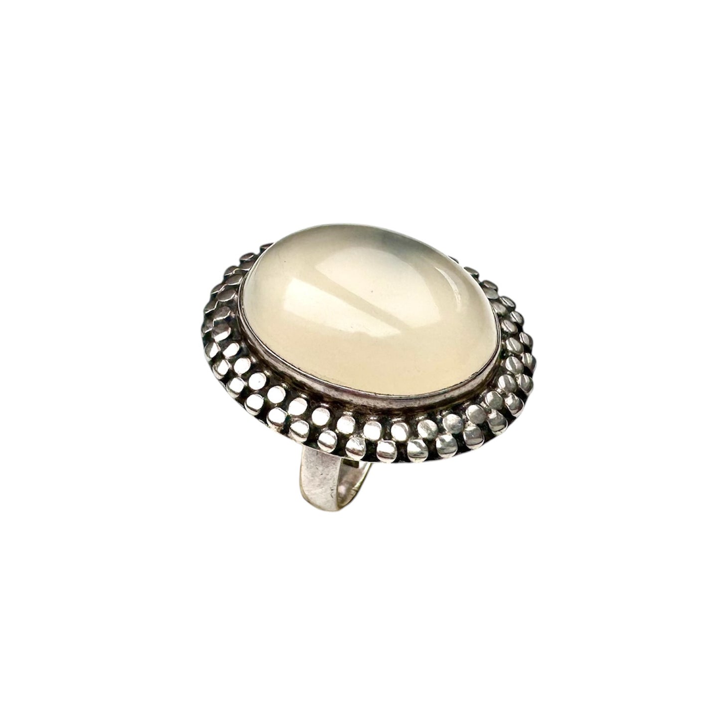 Moonstone cocktail ring set in Silver