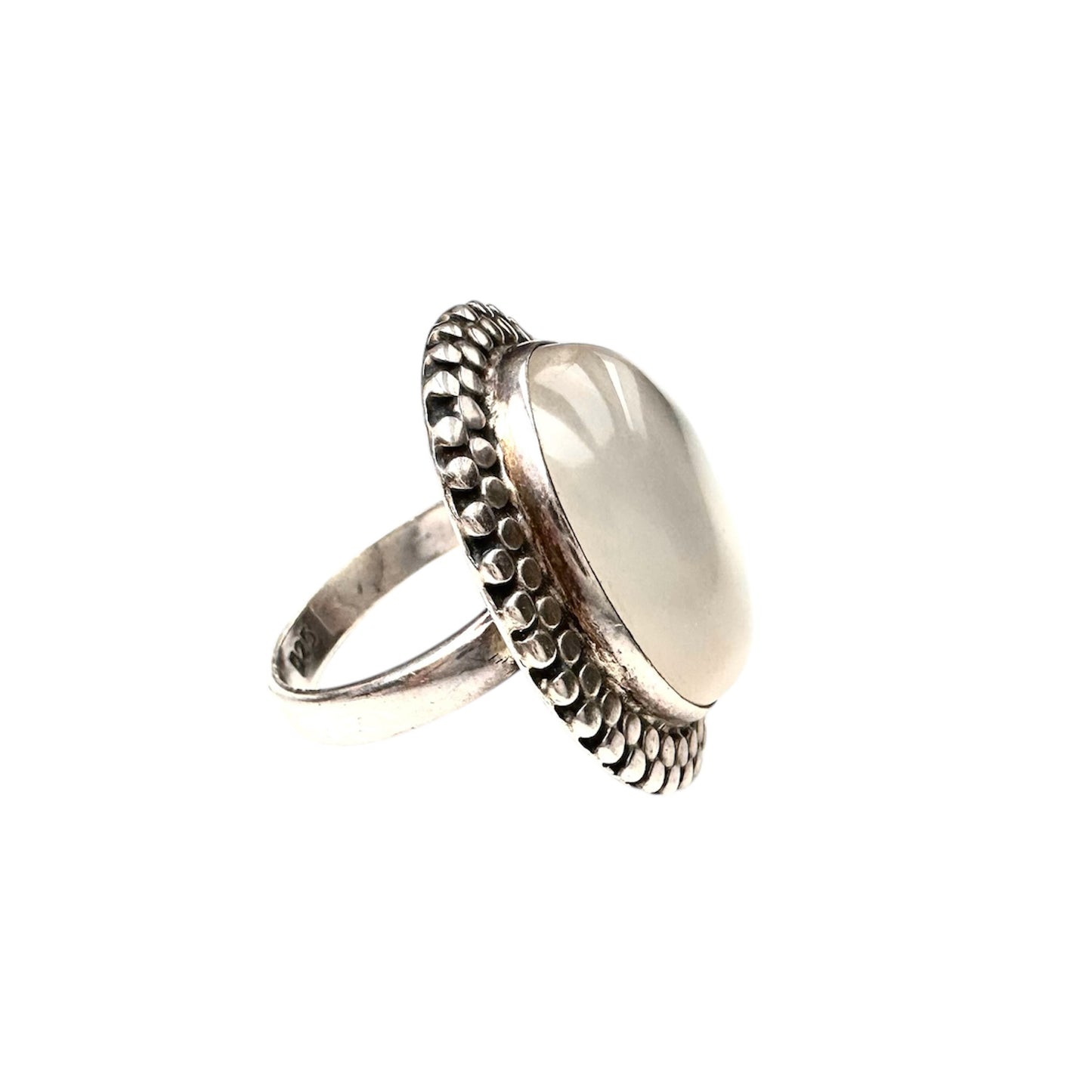 Moonstone cocktail ring set in Silver