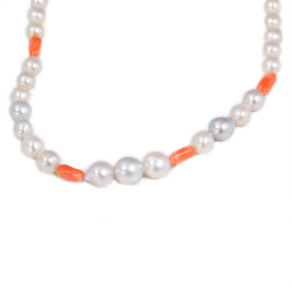 Pearl & coral necklace