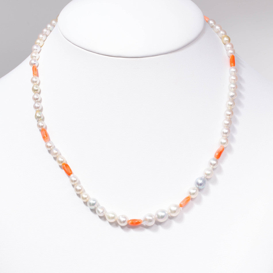 Pearl & coral necklace